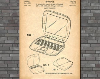 Patent Art Depicting Apple Computer Ibook 2001 - Etsy