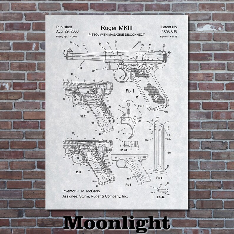 Patent Art for Ruger MKIII Target Pistol 2006 Moonlight