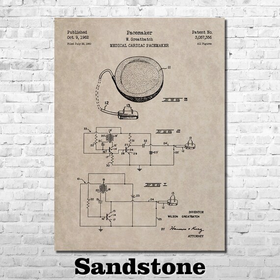 Pacemaker Patent Print Art 1962 - Etsy