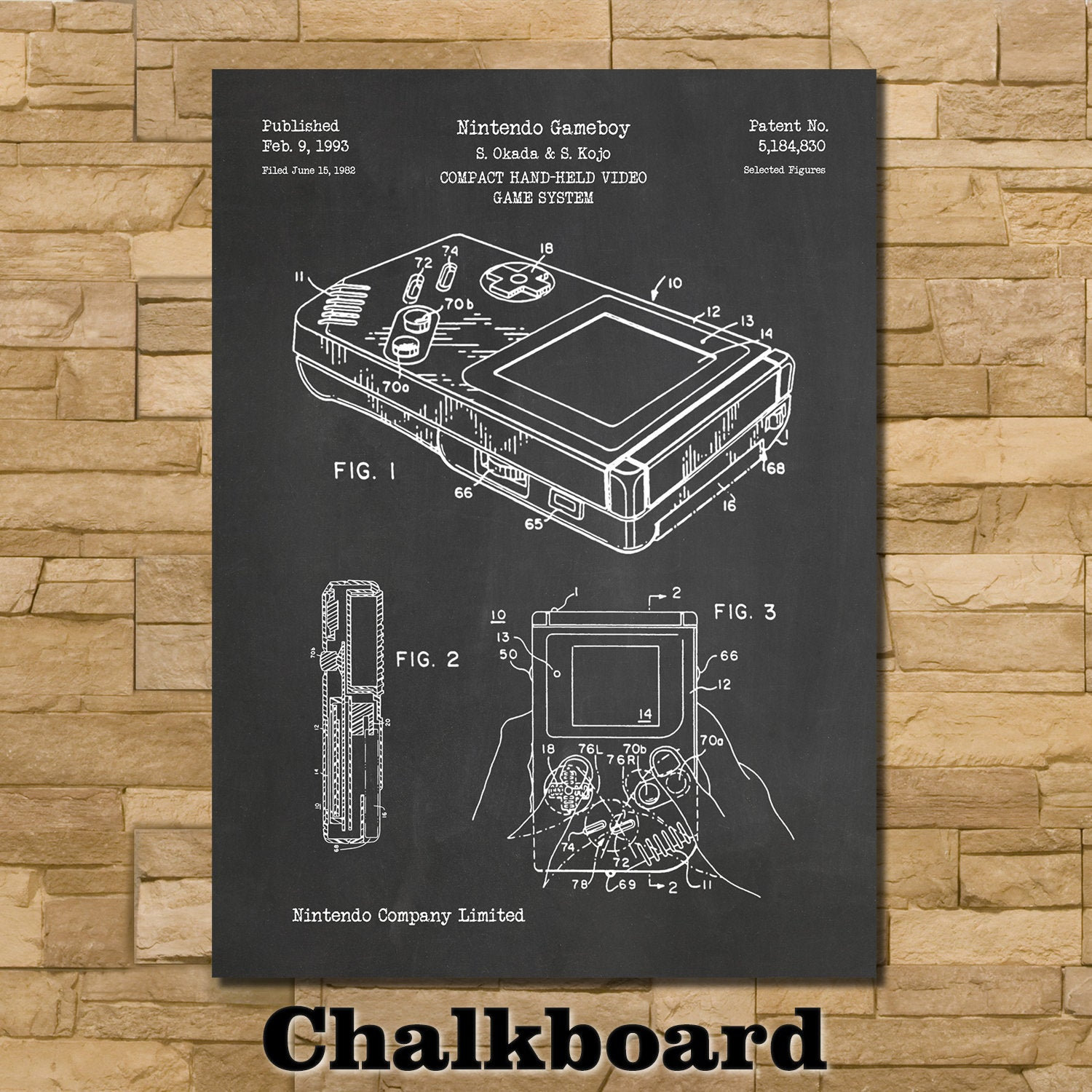 Nintendo Game Boy Patent Print Art 1993 | Etsy
