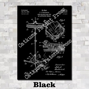 Hi-Hat Patent Print Art 1964 Black
