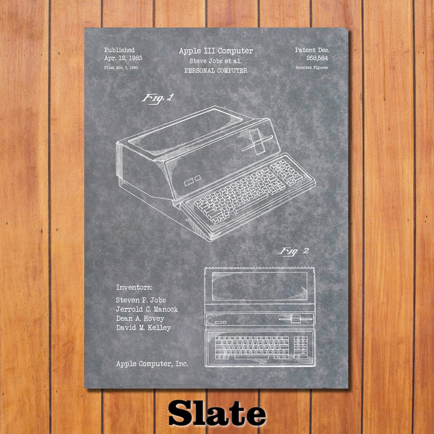 Patented Computer Apple Art Print Depicting Apple III Computer Patent 1983 | Etsy