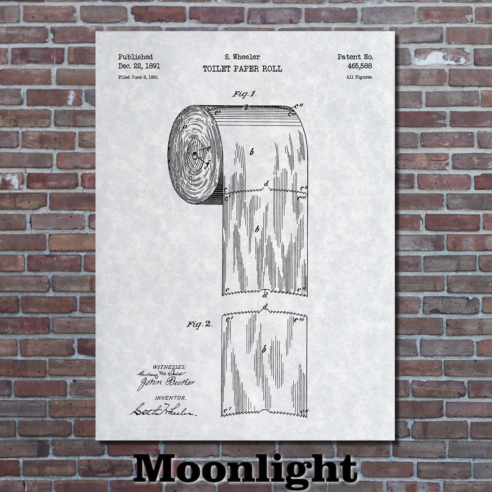 Toilet Paper Roll Patent Print Art 1891 - Etsy