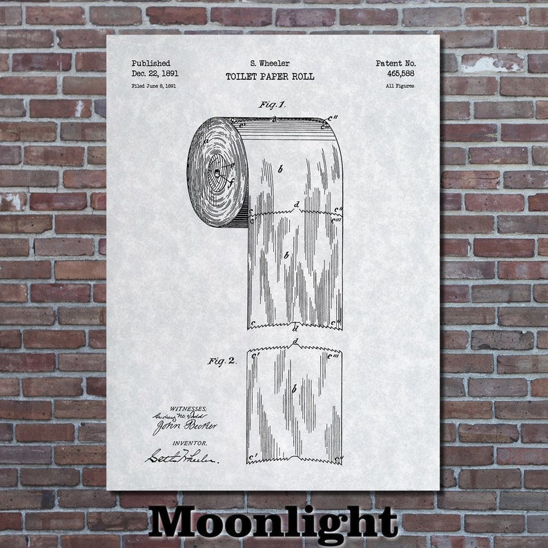 Toilet Paper Roll Patent Print Art 1891 - Etsy