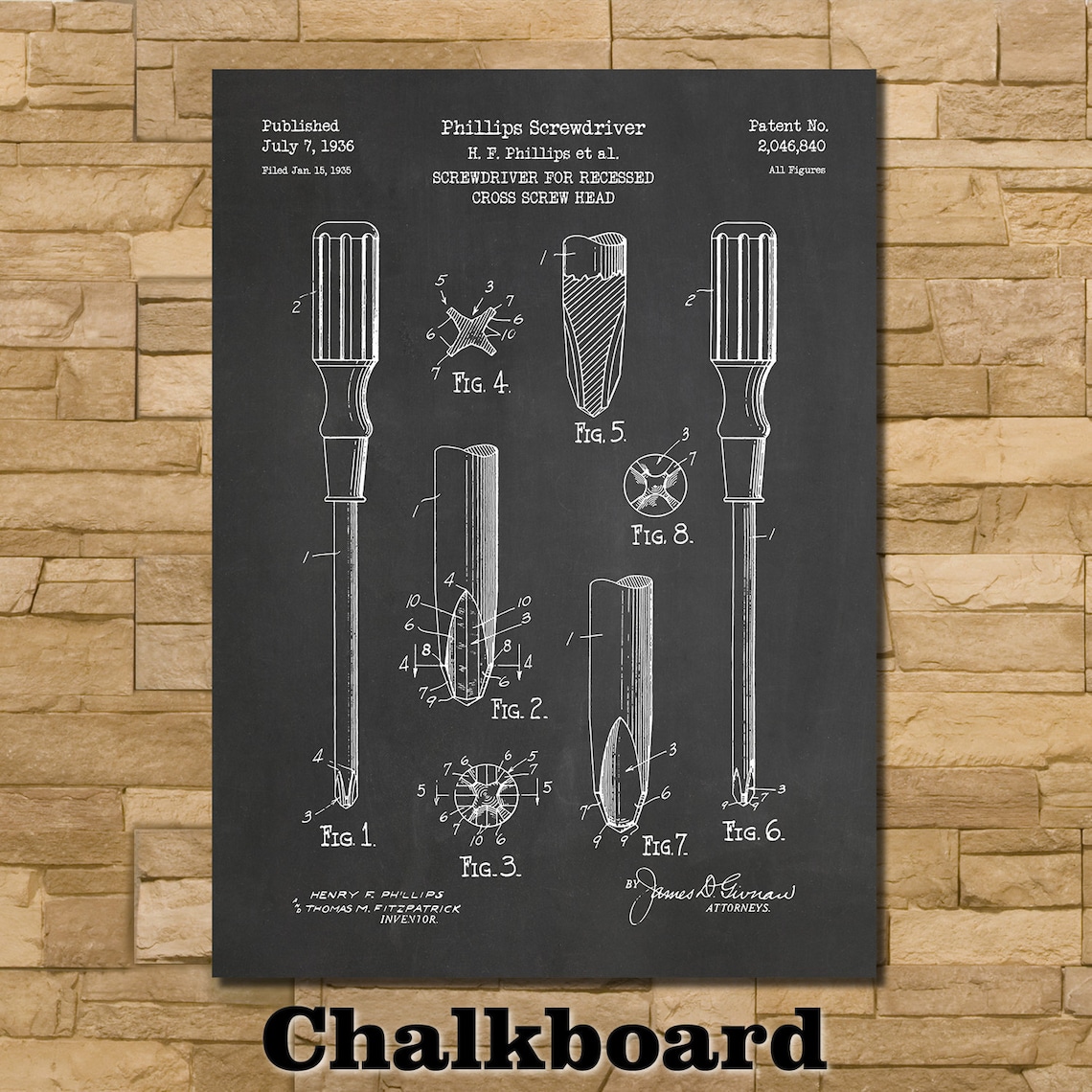 Phillips Screwdriver Patent Print Art 1936 Etsy