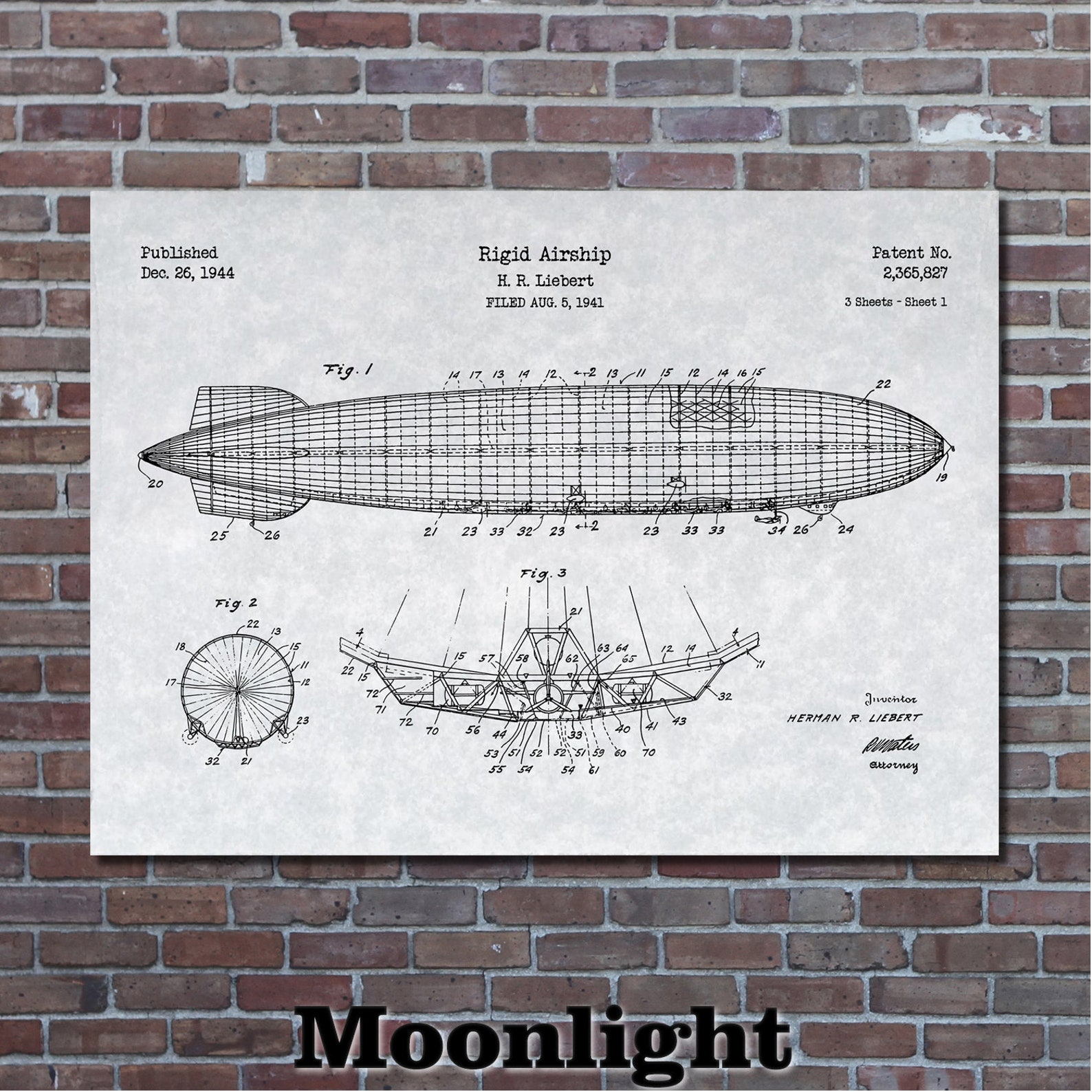 Airship Patent Print Art 1944 - Etsy