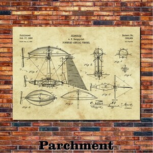 Airship Patent Print Art 1893 - Etsy