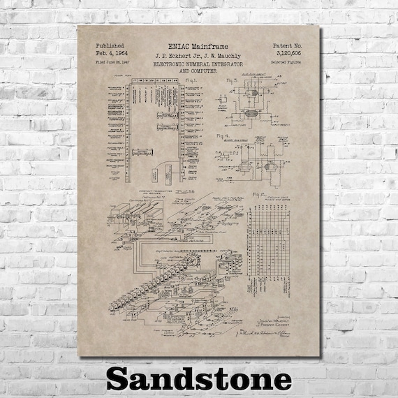 ENIAC First Programmable Computer Patent Print Art 1947 - Etsy