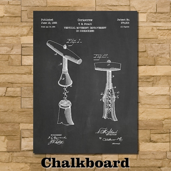 Corkscrew Patent Print Art 1883 - Etsy