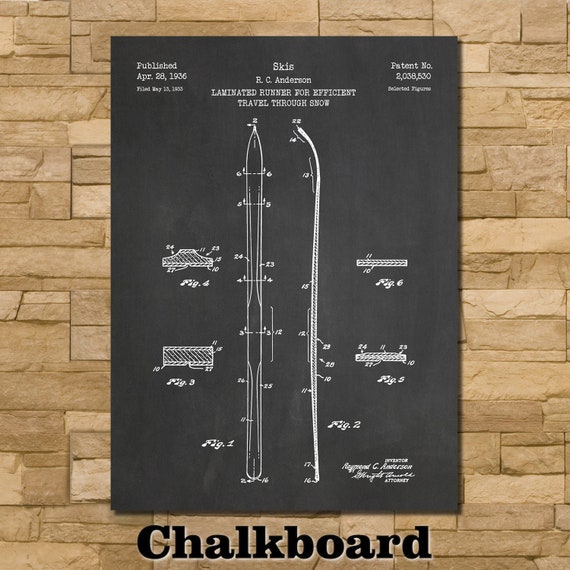 Ski Patent Print Art 1936