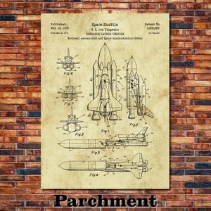 NASA Space Shuttle Patent Print Art 1975 image 4