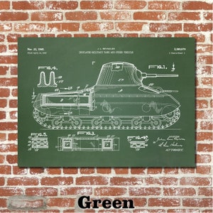 Military Tank Patent Print Art 1945 B