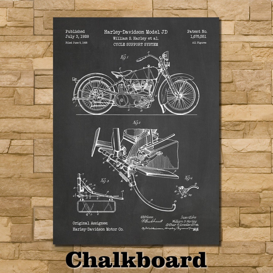 Patent Art Depicting HARLEY-DAVIDSON Motorcycle 1928 - Etsy