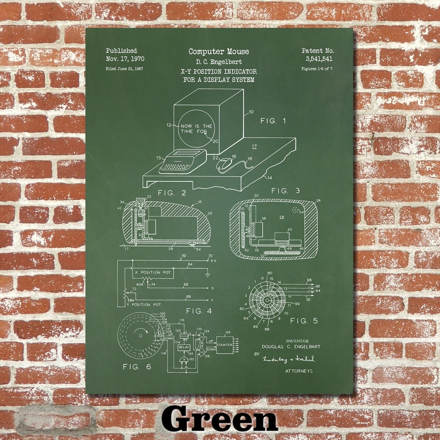 First Computer Mouse Patent Print Art 1970 | Etsy