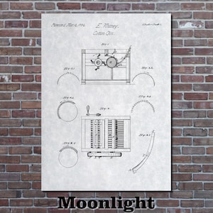 Eli Whitney's Cotton Gin Patent Print Art 1794 - Etsy
