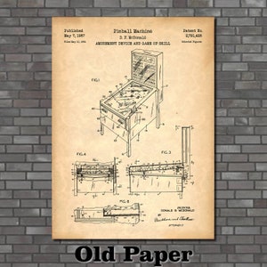 Pinball Patent Print Art 1957 - Etsy