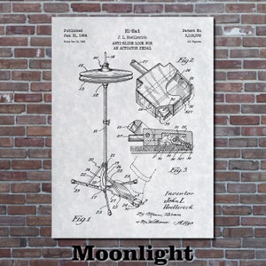 Hi-Hat Patent Print Art 1964 Moonlight