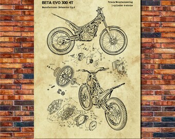 Design Print Depicting Beta Evo Dirt Bike