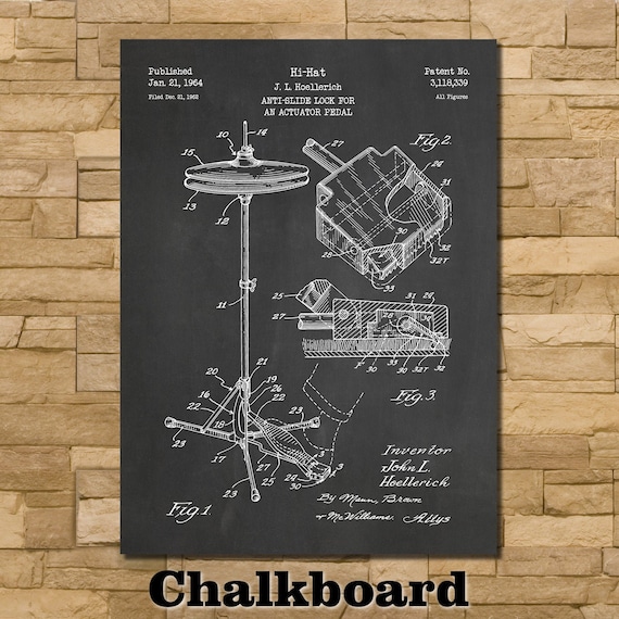 Hi-Hat Patent Print Art 1964