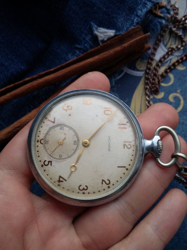RARE Vintage USSR pocket watch called Spark | Etsy