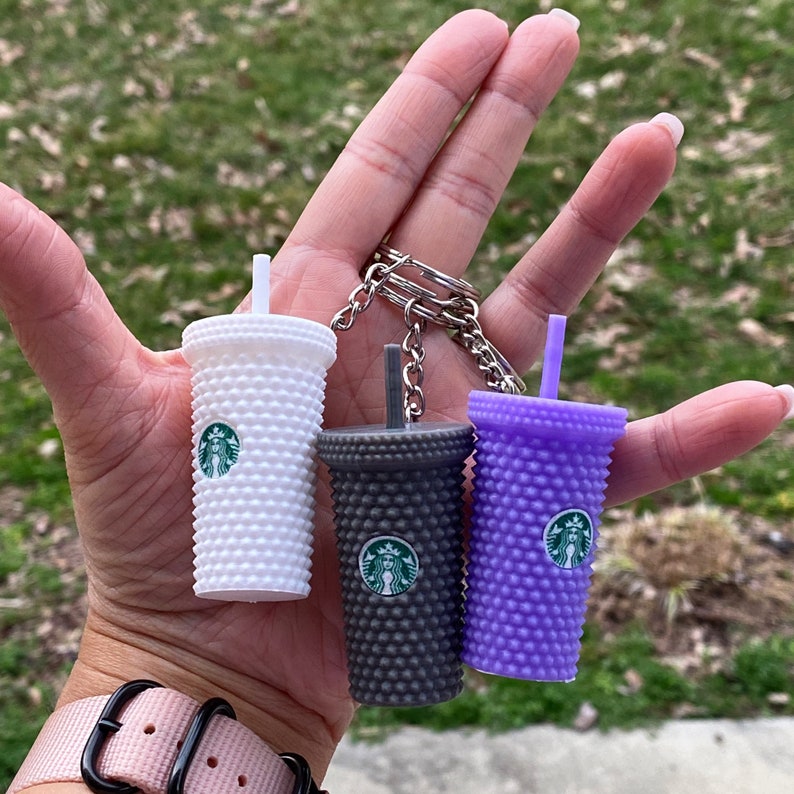 Tumbler Keychain Pretty Cup Keychain Studded Cup Keychain Etsy