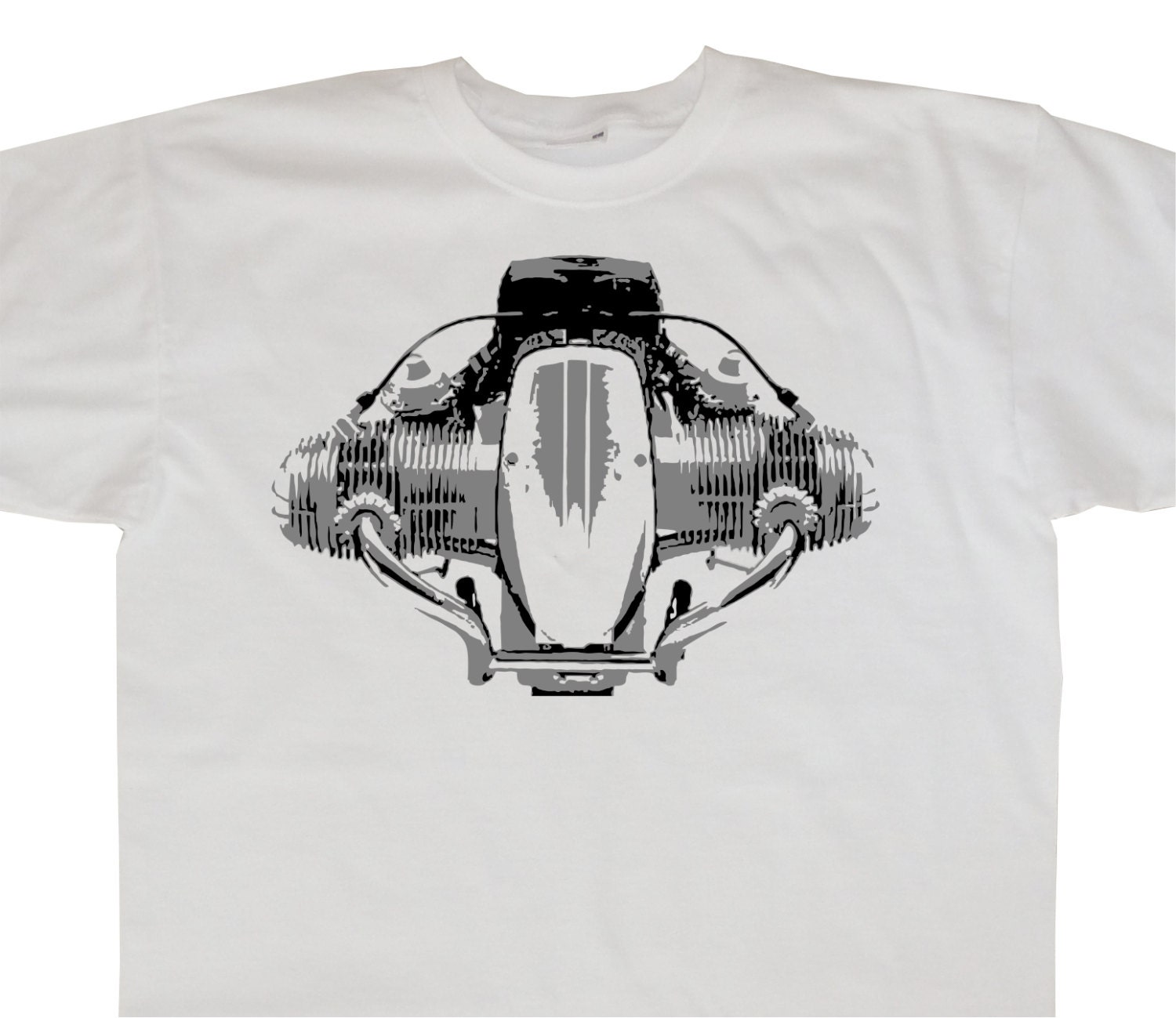 Image of Boxer Twin Engine Flat Airhead Aircooled Cafe Racer Tracker R100 R90 R75 R65 R60T-Shirt Bmw Inspired Bc339