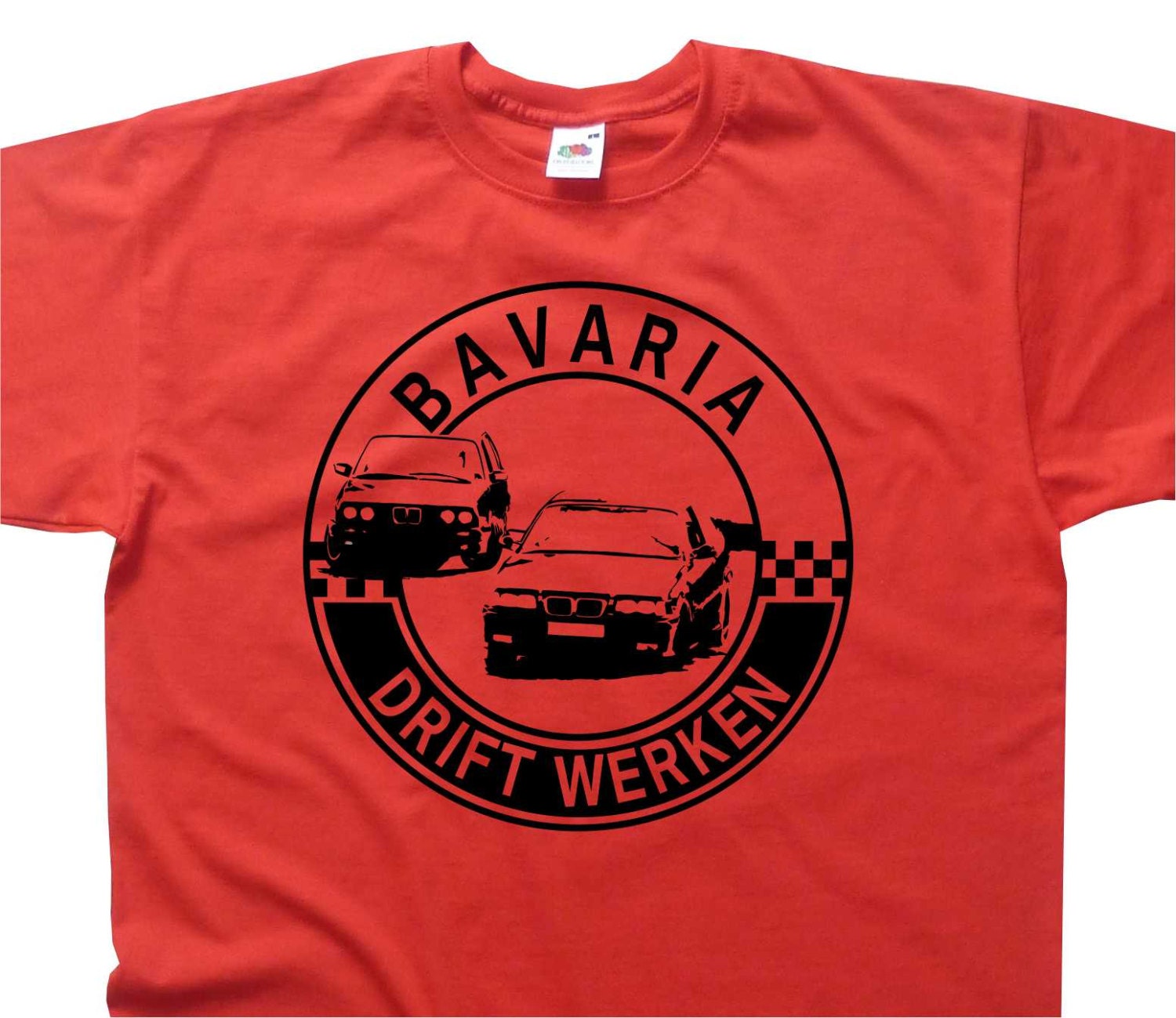 Image of Bavaria Drift Werken Works German Drifting E30 E36 Tshirt Porsche Bmw Inspired Bc112 Various Colours