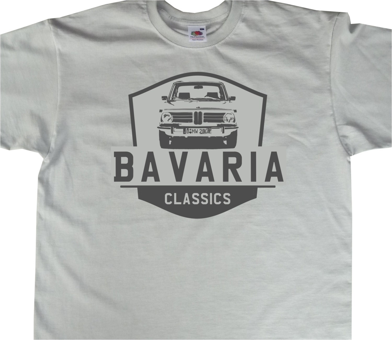 Image of Bavaria Classics Emblem 2002 T-Shirt Bmw Inspired Car Enthusiast German Garage Tshirt Bc370 Various Colours
