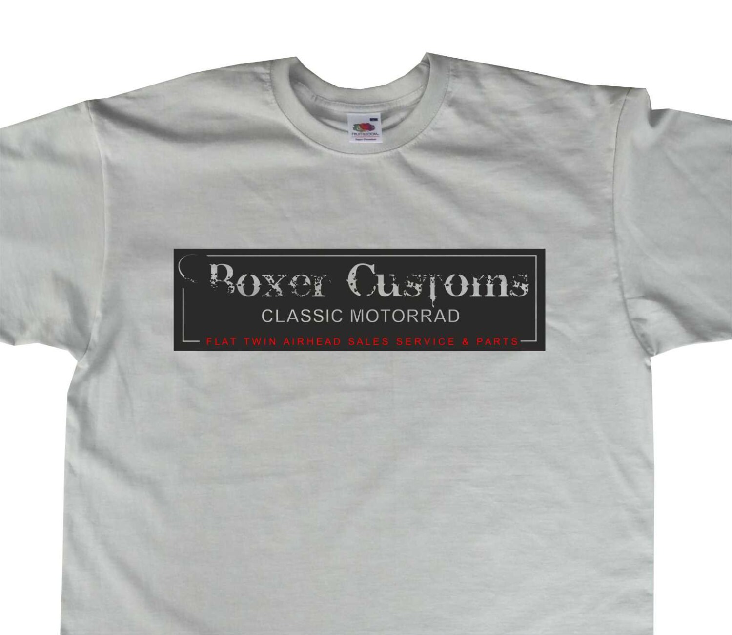 Image of Boxer Customs Classic Motorrad Twin Aircooled Bmw R60 R65 R75 R80 R100 Inspired Tshirt Bc03 Various Colours