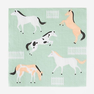 Horse Party Napkins - Pony Birthday Decorations, Western Cowgirl Party Supplies, Pony Baby Shower, Equestrian Party, Giddy Up Birthday Party
