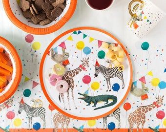 Party Animals Paper Plates, Safari Birthday Party Supplies, Zoo Party, Safari Baby Shower, Calling All Party Animals, Wild One Birthday