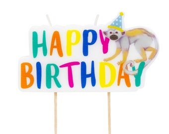 Safari Birthday Candle, Cake Topper, Cake Candle, Party Animals Birthday, Get Wild Party, Safari Adventure Birthday, Monkey Birthday Party