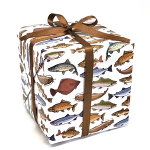 Fish Gift Wrap - Fishing Party, Fishing Birthday, Fish Party Supplies, Gone Fishing Party, First Birthday, Fishing Gift, Wrapping Paper