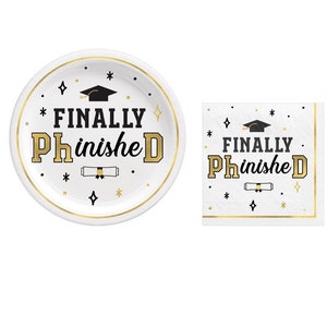 PhD Grad Party Supplies - Graduation Party Decorations, College Graduation Napkins, Doctorate Graduation Party, Graduation Party Plates