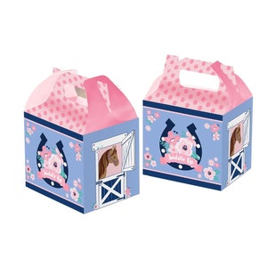 Horse Treat Boxes 8ct - Pink Western Birthday Favor Boxes, Rodeo Birthday Girl, Cowgirl Party Supplies, Pony Party Favors, Equestrian Party
