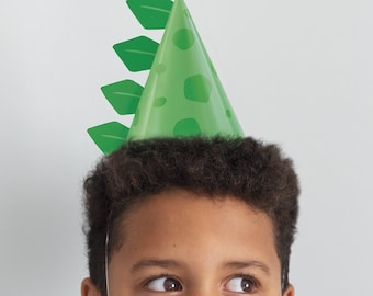 Dino Party Hats - Dinosaur Birthday Hats, Dinosaur Party Decorations, Dinosaur Birthday Favors, Birthday Decorations, Dino Party Supplies