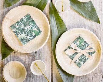 10" Palm Leaf Plates - Disposable Plates, Tropical Party, Eco Friendly Plates, Palm Party, Tropical Bachelorette, Baby Shower, Luau Party