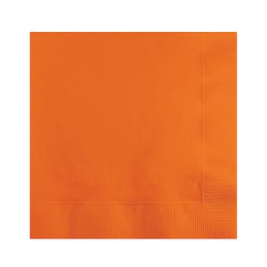 Orange Napkins - Beverage Napkins, Cocktail Napkins, Party Napkin, Pumpkin Baby Shower, Fiesta Party, Paint Party, Orange Party Supplies