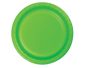 7" Lime Plates - Fiesta Birthday Party, Cactus Party, Birthday Party Plates, Dinosaur Party, Garbage Party, Boy Birthday, Paper Plates
