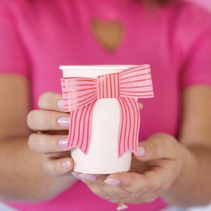 Pink Coquette Bow Cups - Valentine&#39;s Day Cups, Coquette Bridal Shower, Preppy Baby Shower Girl, She&#39;s Tying the Knot, Bachelorette Party