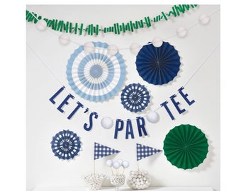 Let's Par Tee Party Decoration Kit - Golfer Retirement Party, Hole In One Birthday Decorations, Golfer Party Supplies, Golf Birthday Decor