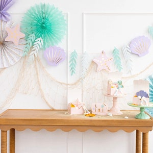 Mermaid Banner, Mermaid Party Decorations, Mermaid Birthday Party, Ocean Bachelorette, Wall Decorations, Ocean Party Garland, Sea Birthday