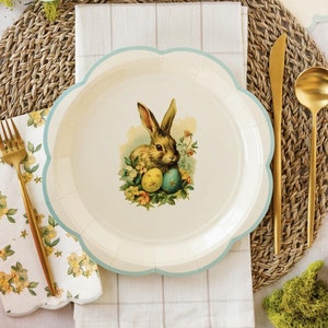 Piatti di carta a forma di coniglietto pasquale - Decorazioni per compleanni a forma di coniglietto, articoli per feste a forma di coniglietto primaverile, baby shower a forma di coniglio, festa di Pasqua in chiesa, Some Bunny is One