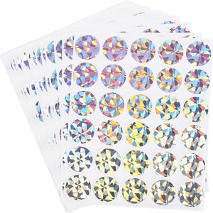 Autocollants holographiques à gratter 2,5 cm - 510 étiquettes rondes pour cartes à faire soi-même, jeux de mariage, activités de fête, petites entreprises, collectes de fonds et douches