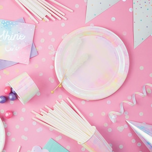 Iridescent Pastel Tissue Garland - Stesha Party - 1st birthday