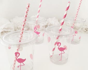 Flamingo Party Cups - Flamingo Bachelorette - Flamingo Birthday Favors - Tropical Party Cups - Lets Flamingle Treat Cups - Luau Summer Party