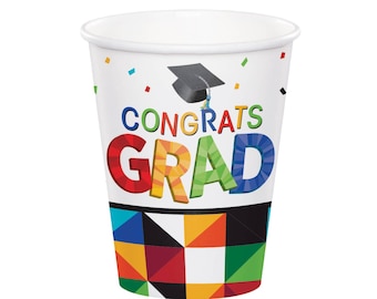 Vasos para fiesta de graduación - Artículos para fiesta de graduación, decoraciones para fiesta de graduación, recuerdos de graduación, fiesta de graduación, graduación 2026, vasos para fiesta de graduación