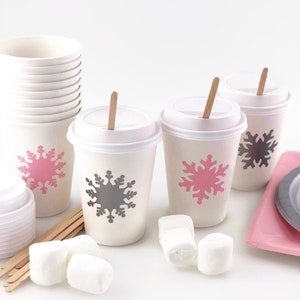 Snowflake Cups - Winter Wonderland Party Supplies, Winter Onederland, Snowflake First Birthday, Snowflake Party Cups