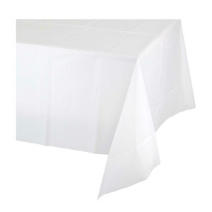 Tovaglia bianca - Decorazioni per tavoli da matrimonio, tovaglie per eventi, tovaglie per banchetti, tovaglie per matrimoni, tovaglie in plastica 54" x 102"