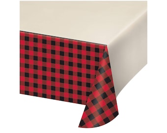 Lumberjack Tablecloth - Lumberjack First Birthday, Lumberjack Baby Shower, Lumberjack Party Supplies, Lumberjack Birthday, Buffalo Plaid